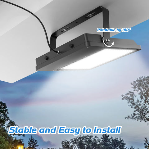 240W LED Flood Light 36000LM 5000K Beast Brightness Outdoor Stadium And Backyard Lights IP66 Waterproof ETL Certified, mounted outdoors