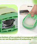Close-up of 2 Inch Circle Hole Punch For Paper Crafts And Scrapbooking DIY No Jam Paper Guide Durable Circle Puncher showing embossing area.