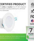 12 Pack Ultra Thin 4 Inch LED Recessed Downlights With Integrated Junction Box, Damp Rated, Dimmable Canless Slim Ceiling Lights, ETL listed