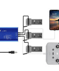 Parallel Fast Charger For DJI Air 3S And Air 3 Drones, Charge 3 Batteries And 1 Remote Simultaneously shown charging devices
