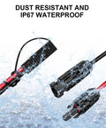 Two Foot Solar Panel Connector Cable With 10AWG SAE To Male And Female Adapters, dust resistant and waterproof in water