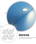 Closeup of ROMISBABA 10 Pcs White LED Recessed Downlight Retrofit with Metal Housing mounted in a ceiling, illuminating softly.