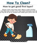 Illustration of cleaning instructions on the Dual Sided 280x280mm Build Plate For Qidi Q2 Series 3D Printers With Carbon Fiber Look