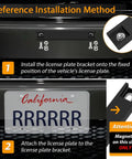 Installation guide for 2 Pack Premium Rubber Coated Magnetic License Plate Holder with screws and demo tag for vehicles