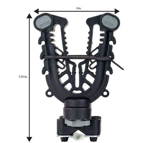 FlexGrip Pro Mounting Rack For Gun, Bow, Ice Augers And Tools, Universal ATV Fit shown with 7.75x5 inch dimensions