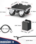 Heavy Duty Furniture Moving Dolly With Reinforced Steel Panel 360 Degree Swivel And Top Brake With Wheels Set Of 4 dimensions