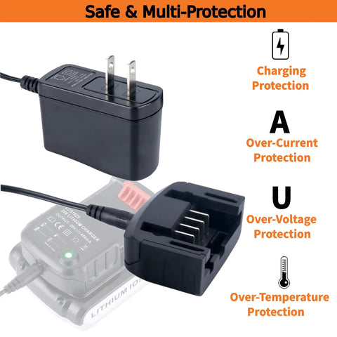 Replacement 20V 16V Lithium Ion Battery Charger For Black And Decker Compatible With LBXR20 fast charge protection features