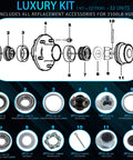 Diagram of Trailer Hub Kit 5 Bolt 4.5 Inch 2000 Lb Axle Preinstalled And Lubricated Includes L44649 Bearings And 1.25 Inch ID Grease Seals