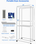 Go-To Ultimate Portable Clothes Dryer Rack 67 Inch Three Tier Foldable Dryer showing structure and accessories.