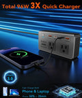 200 Watt Car Power Inverter With 12V DC To 110V Adapter 6 Port Multi Plug for fast charging phone and laptop in car.