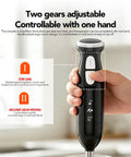 Straight Up Solid Immersion Hand Blender With Five Speed Settings And Stainless Steel Mixing Wand for one-handed operation.