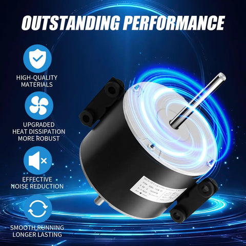 RV Air Conditioner Fan Motor With Capacitor 1/4 HP 3 Speed Beefed-Up Replacement for Dometic Brisk Air II and Genteq F48AF70A61
