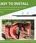 Beefy High Lift Mower Blades Set For 60 Inch Hustler Mower 3 Pack Replaces 793794 794685 794214 794230 603992 installed view