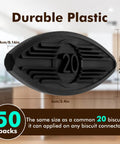 Fifty Pieces Plastic Biscuit Joiners Self Clamping Plate Joiner Tool Connectors for woodworking, black, size 60x24x4 mm