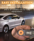 Shift Linkage Bushing Repair Kit For Ford Fusion And Lincoln MKZ 2013 To 2020 Transmission Shift System Fault Fix Premium Durable Plastic Construction Ensures Smooth Shifts And Reliable Performance. Close-up of bushing being installed with a car in the background.