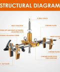 Door Lock Installation Kit With Mortising Jig And Drill Bits For Wooden Doors, Heavy Duty Lock Mortiser Tool Set Diagram