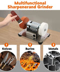 Compact Mini Bench Grinder With An All Brass Brushless Motor And Rock Solid Steel Frame, heavy duty grinder for sharpening knives.