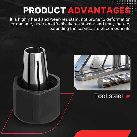 Self Releasing Collet And Locking Nut Assembly One Eighth Inch For Grinder Accessories Pro Grade Milwaukee M12 Compatible With 2485 20 2486 20 5192 5195 5196 Die Grinders showing tool steel advantages