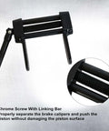 Heavy Duty Disc Brake Pad Spreader Tool For Caliper Piston Retraction, Easy Pad Removal And Installation, black tool on grey background