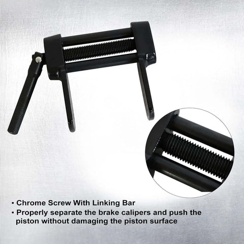 Heavy Duty Disc Brake Pad Spreader Tool For Caliper Piston Retraction, Easy Pad Removal And Installation, black tool on grey background