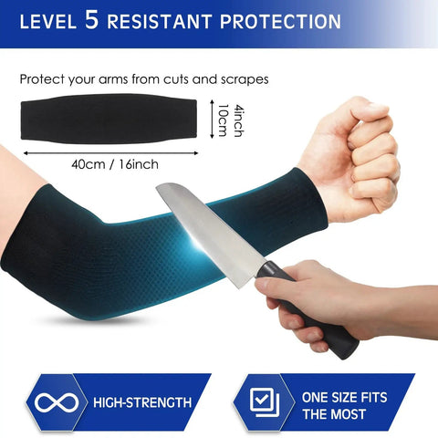 Arm Sleeve Guards for Men and Women, 2 Pairs Protective Forearm Sleeves, Cut Resistant and Bruise Shield, Large, Black