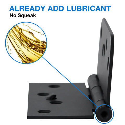 18 Pack 4 Inch Matte Black Door Hinges For Interior And Exterior Use, Square Rounded 5 Eighths Radius, already lubricated