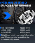 Direct Swap Front Wheel Hub Assembly For Toyota Camry Highlander 2004 2017 with visible part numbers and installation.