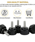 Heavy Duty Black Knurled Thumb Screw M4 X 10mm Threaded Hardware Fastener 10 Pack, black fasteners showcasing corrosion-resistant materials.