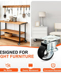 Rock Solid Universal One Inch Caster Wheels Set Of Eight Featuring Silky Smooth Ball Bearings For True 360 Degree Swivel Action In Matte Black on furniture.