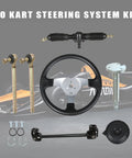 300mm Steering Wheel Steel Kit With 320mm Gear Rack Pinion Adjustable Shaft Set Replacement For 110cc Go Kart Heavy Duty