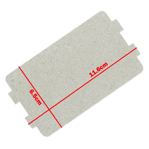 Rectangular mica sheet from Microwave Waveguide Mica Sheets Set, showing 11.6cm by 6.5cm size, heat-resistant insulation layer.