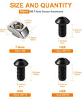 Heavy Duty M8 T Nut Screw Kit For 4040 4080 Aluminum Extrusion 60 Piece Set With 30 T Nuts And 30 Black Hex Socket Screws