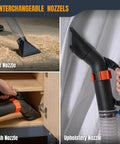 Three nozzles from the Two And A Half Inch Dust Collection Hose Floor Sweep Kit With 36 Inch Clear Tube for various surfaces.