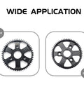 Front and back view of Traxxas Compatible 54T Hardened Steel Spur Gear 0.8 Pitch Main Gear for 1/10 RC trucks.