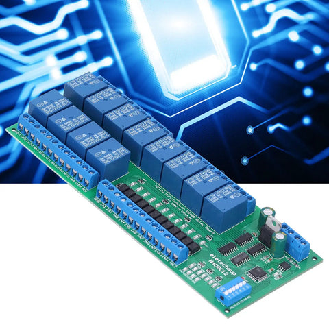 RS485 Isolated Relay Module With 12 Input And 12 Output Channels For RTU Protocol, DIN35 PLC Component, 12V DC Version