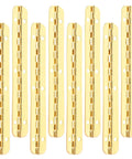Beefy Heavy Duty Continuous Piano Hinge 3.94 x 0.59 Inches Iron, gold tone, with pre-drilled holes and rounded edges, 8 pack
