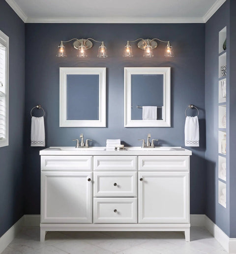 Bathroom with Hamden Spot Resist Brushed Nickel Two Handle 4 Inch Centerset Bathroom Faucet With No Fuss Install Design And Fingerprint Free Finish