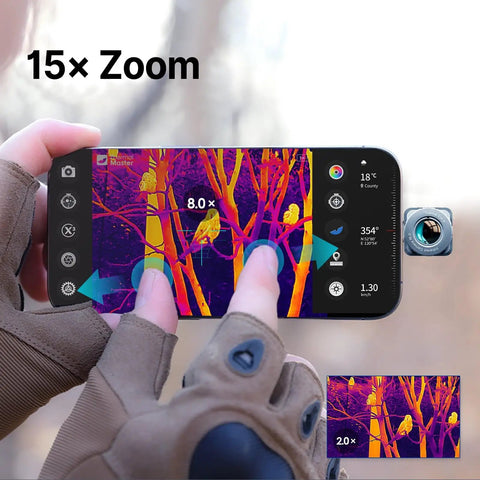 X2 Thermal Night Vision Monocular For Android Phones, 950 Yard Detection Range, 512x384 IR Resolution, 50Hz Thermal Scope