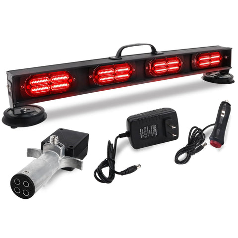 BELIFLY wireless trailer tow light bar with 4 red LED modules, magnetic mounts, 4-pin transmitter, 12V adapter