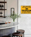 No Trespassing Public Water Supply Vintage Metal Wall Art Sign Weatherproof Aluminum For Outdoor Use Rust Resistant Patio Fence Porch Garden Decor For Outdoor Living Spaces, 8x12 in wall sign