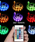 Battery Powered RGB LED Strip Lights 20Ft With 24 Key Remote Color Changing Indoor Outdoor Decor 4XAA Battery Operated