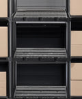 Go To Light Duty Storage Shelves With Ventilated 4 Shelf Rack For Home Garage Basement And Laundry, black plastic shelving