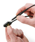 Handsfree Oscilloscope Probe SQ350 350MHz for electronics workbench, showing detachable testhook cables in hand