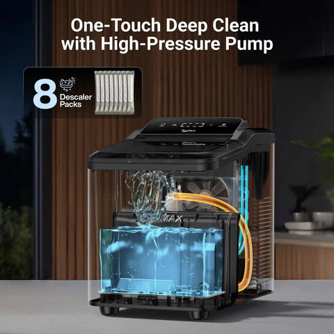 Fast Nugget Ice Maker Countertop With Self Cleaning Pump Delivers 35 Lbs Per Day Of Pebble And Pellet Ice with Descaler Packs