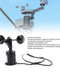 Wind Speed Monitoring Sensor With High Accuracy Anemometer Zero Point Eight Meter Plug And Play Cable RS485 Modbus Compatible IP64 Weather Station Sensor For Industrial Plants Docks Greenhouses And Marine Use Simple PLC Integration, shown with 0.8m cable and durable design in front of a cloudy sky.