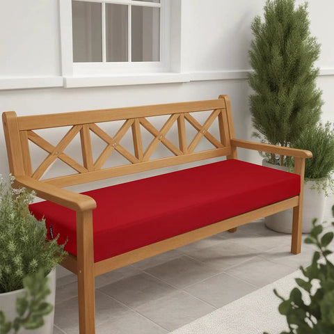 Waterproof Outdoor Bench Cushion 3 Inch High Density Foam Replacement Seat Pad For Patio Porch Swing 42 By 18 Inches Red