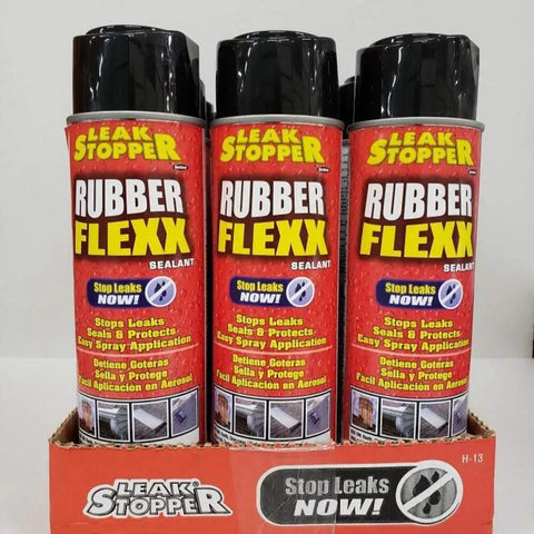 Rubber Flexx Waterproof Repair Sealant Spray Point And Spray To Seal Cracks Holes Leaks Corrosion And More Black 18oz cans