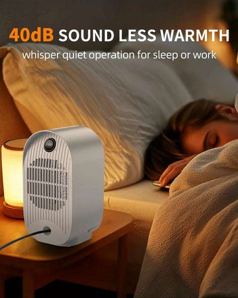 Portable Indoor Space Heater Quick Heat For Fast Warm Up With Overheat And Tip Over Protection Quiet Small Electric Desk Heater