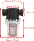 Three Quarters Inch NPT Inline Strainer For Garden Hose Sediment Filter With 200 Mesh Stainless Steel Screen dimensions