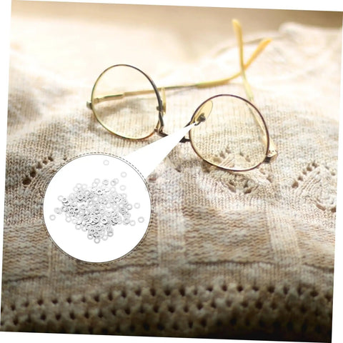 Metal rimless eyeglasses with 200 Piece Eyeglass Gaskets And Washers Set For Metal Rimless Frames Quick Spectacle Repairs